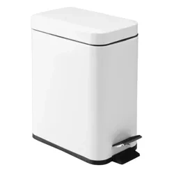 Badezimmer Mülleimer | rechteckig, mit Pedal | 5 Liter, weiß | GY-PS5L