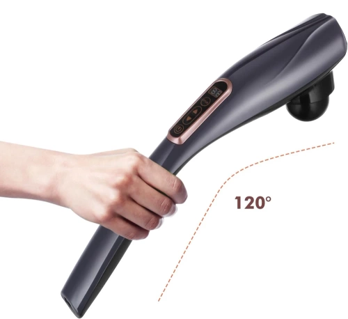 Massagegerät mit austauschbaren Aufsätzen | Vibrationsmassage für den Rücken | Massagepistole zur Bekämpfung von Cellulite | YT-1706-GREY