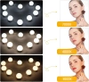 Spiegelleuchten für Schminktisch, Make-up | 10 Stück, 3 Lichtfarben, Helligkeitsregelung, 2m USB-Kabel | HZJ-V10
