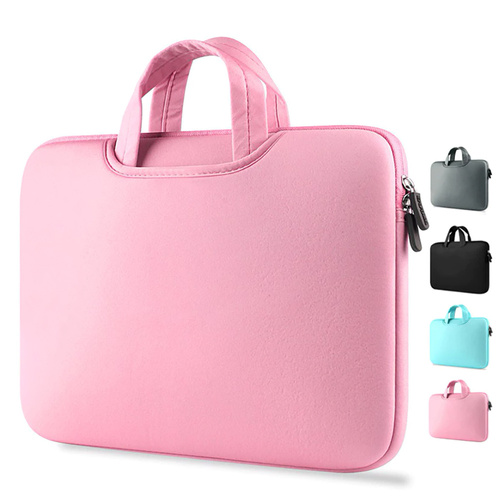 Neopren-Laptoptasche bis 15,6 Zoll | Griffe, zwei Seitentaschen | Rosa | BR04