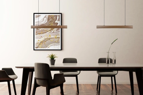 Moderne rechteckige Hängelampe | Fernbedienung | LED | Braun | SX41-60CM-24W-BR