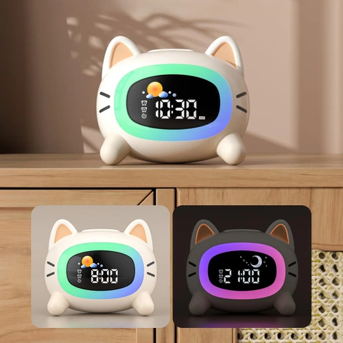 LED-Kinderwecker | mit Nachtlicht, Animationen und Schlummerfunktion | SG-5-W