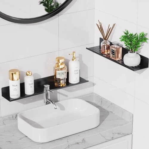 Badezimmer-Wandregal | 30 cm | schwarz | BDS-L30CM-B