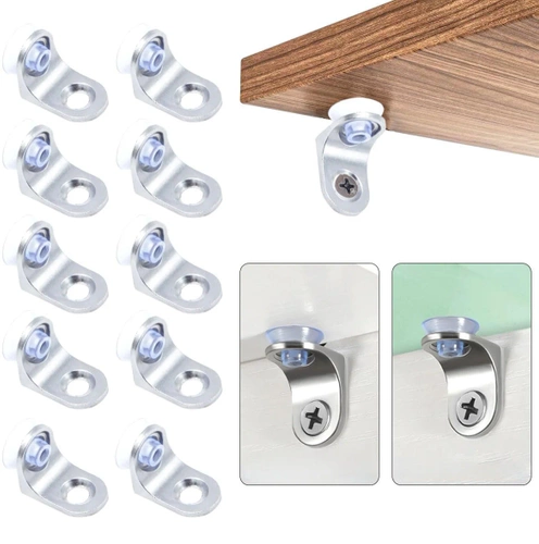 Regalhalterung | Glasregalstützen | Set mit 10 Stück Regalstützen | FB-A15-SILVER