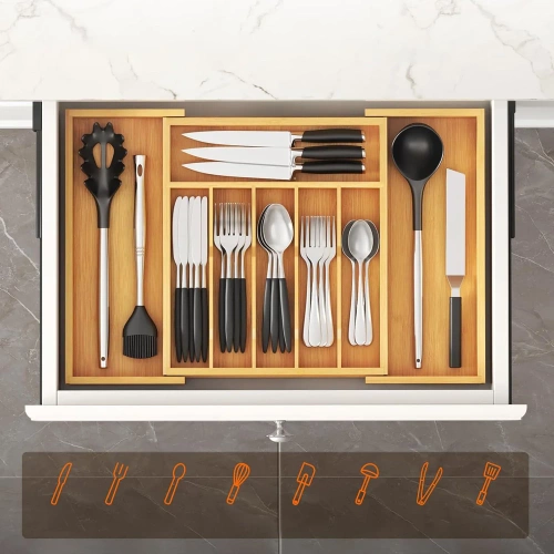 Ausklappbarer Bambusbesteck-Organizer | RSD-768