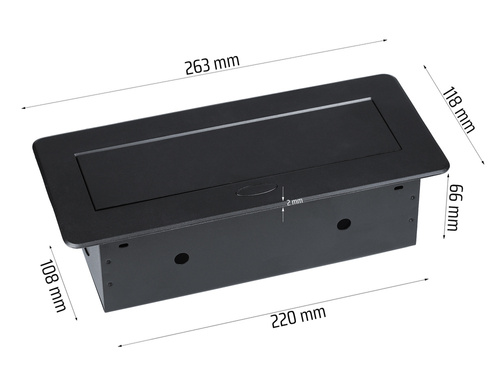 Doppelsteckdose mit Erdung + 2x USB versenkbar in der Arbeitsplatte | JX-S267K