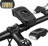 LED-Fahrradbeleuchtung 3-in-1 mit Hupe | Halterung für Garmin GPS-Computer oder Smartphone | Intelligente Beleuchtung mit integriertem Akku | 05BQ0062