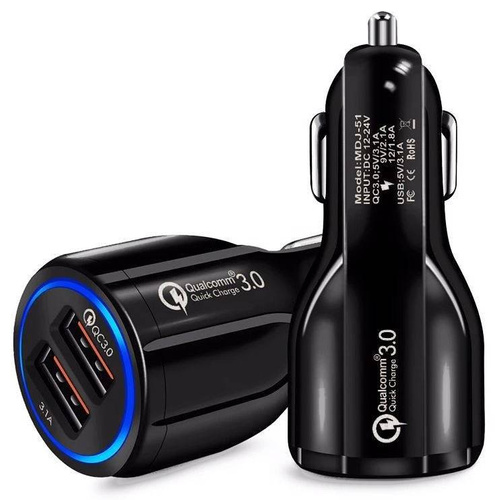 Schnellladegerät fürs Auto 3,1A mit 2 USB-Anschlüssen | Quick Charge 3.0 | CA-002