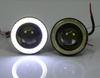 LED890 | 2-tlg. - Nebelscheinwerfer-Set mit eingebauten Angel Eyes LED DRL-Ringen | Tagfahrlicht | rund ø 89 mm