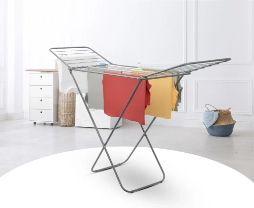 Wäschetrockner klappbar | freistehend, für Balkon, 180 cm | schwarz | FCX-180-Black