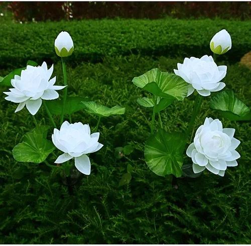 Solarblume | Solar-LED-Gartenlampe Lotus, Wasserlilie | 72 cm, 600 mAh | FLD-25-WHITE