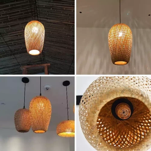 Pendelleuchte aus handgefertigtem Bambus | BOHO-Stil | Chinesischer Kronleuchter