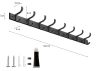 Wandhaken mit verschiebbaren Haken | Metallischer Badezimmer-Wandhaken | Kleider- oder Handtuchhalter | QH-8G-GREY