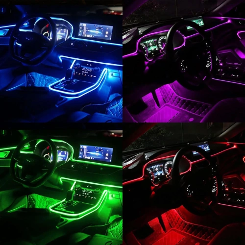 Umgebungslicht RGB-5M |Einseitige Glasfaser | Mehrfarbiger LED-Streifen | El-Draht 