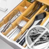 Möbel-Organizer für Schubladen | Verstellbare Facheinteilungen | Bambus-Trenner mit 9 Einsätzen | KBT-W566