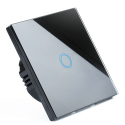 Touch-Lichtschalter | gehärtetes Glas | schwarz