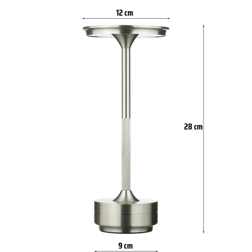 Tischlampe mit drei Leuchtfarben | Nachtlicht mit eingebautem Akku | HJA-25-GREY