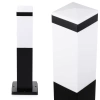 Gartenleuchte stehend, quadratische Säule für E27-Leuchtmittel | 45 cm, 230 V, Edelstahl | schwarz matt | LLF-45CM