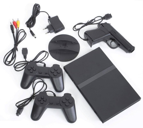 Retro-Spielekonsole für den Fernseher | 2 Controller + Pistole | 16 eingebaute 8-Bit-Spiele | RS-79