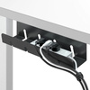 Set 2 Kabelorganizer für Schreibtischunterbau 40 cm | Korb, Führungsschiene, Halterung | Schwarz | CWT-O2