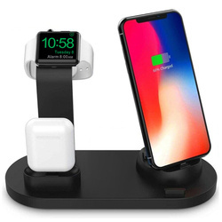 Dockingstation für Apple iPhone Airpods Watch | kabelloses Ladegerät 15W | 3 Anschlüsse - USB-C / Lightning / Micro USB | WD-03
