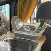 Geschirrabtropfgestell | klappbarer Abtropfständer für Camping | grau | XEP-364-GREY