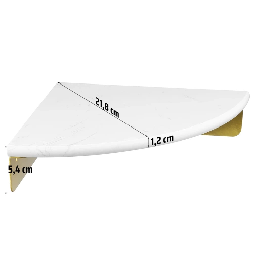 Badezimmer Eckregal | Marmorablage für Kosmetik | weiß | TBD-211-WHITE