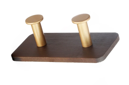 Bambus-Kleiderbügel | Handtuchhalter | Kleiderhaken mit zwei Haken | YG-DH13-BROWN