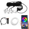 12V Auto LED Innenbeleuchtung, 6M LED 5050 RGB Ambientebeleuchtung Atmosphäre Neon Lichtleiste Light, wasserdichte LED Licht Strip Streifen mit APP | 4 in 1