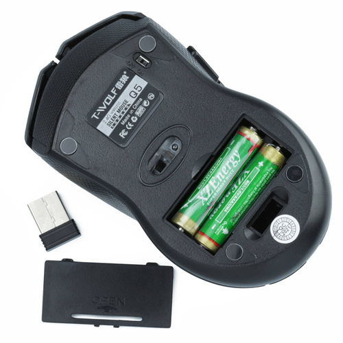 Q5 | Kabellose Maus, 2,4 GHz mit USB-Nano-Empfänger, | optisch, 800-1800 DPI, 6 Tasten