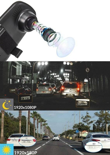 Rückfahrkamera-Set mit Dashcam im Rückspiegel | 4,3" TFT LCD Monitor, für Rückfahrkamera, 12 V | PZ702-1-DVR