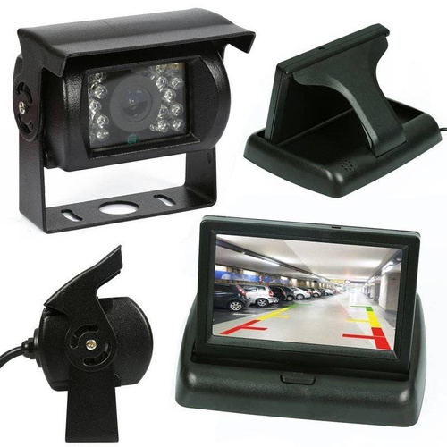 Rückfahrkamera-Set | 18 IR, 12–24 V, klappbarer 4,3" LCD-TFT-Monitor | PZ704 PZ470