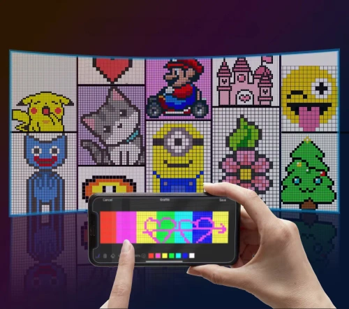 Programmierbares LED-Anzeigedisplay „Devil Eyes“ | 92 x 374 mm | RGB-Panel für Auto und Lkw | individuelle Texte und Animationen | HRP-1664