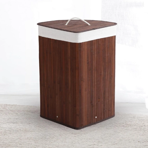 Wäschekorb | 60 l | bambus, holz, einteilig, eckig | AYL-60L-DABR