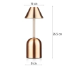 Kabellose Nachtlampe mit eingebautem 2000 mAh Akku | Moderne Tischlampe mit einstellbarer Leistung und Lichtfarbe | YG-D020-Kupfer