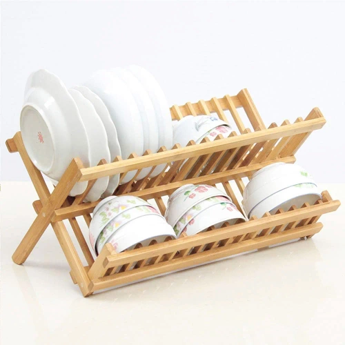 Geschirrständer aus Bambus | 2-stöckig | KBT-427