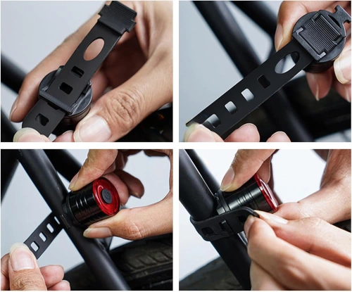 Kompakte LED Fahrradbeleuchtung vorne + hinten | LED-Fahrradlicht-Set, 3 Modi | BK-L319