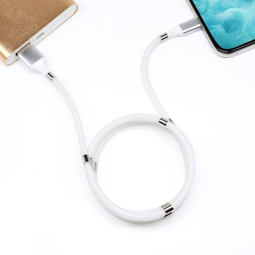 Leicht aufrollbares USB-Kabel zum schnellen Laden | Quick Charge 3.0 | SN01-1M-Type-C-Weiß