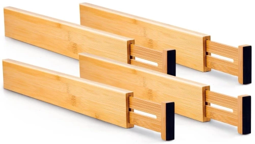 Möbel-Organizer für Schubladen | Bambus, verstellbare Trennwände | KBT-D456