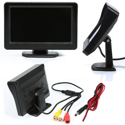 Monitor TFT LCD 4,3" auf Standfuß mit blendfreier Abdeckung | PZ703