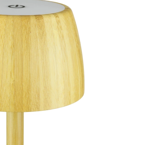 Bambus LED-Tischleuchte mit berührungsempfindlicher Farbeinstellung | Kabellose Nachtlampe mit eingebautem 1500 mAh Akku, USB-C | YG-VM41A