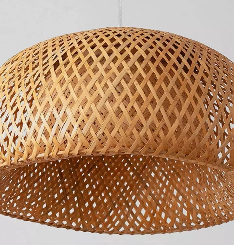Bambus-Pendelleuchte | geflochten | 38 cm