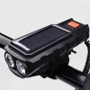 Solar Fahrradlicht mit Hupe 130 dB | LED-Beleuchtung 400 lm | Wasserdichtes Fahrradlicht | QX-LY-17-2 