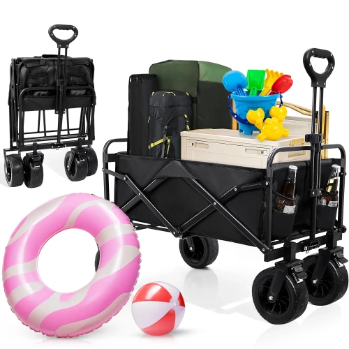 Faltbarer Reisewagen | Großer Transportwagen 100kg | Strandwagen 120L | CP01-80
