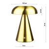 Tischlampe mit eingebautem Akku | Nachtlicht mit drei Leuchtfarben | Stimmungslampe für Hotel, Restaurant | HJA24-GOLD