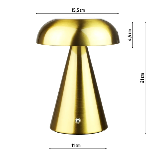 Tischlampe mit eingebautem Akku | Nachtlicht mit drei Leuchtfarben | Stimmungslampe für Hotel, Restaurant | HJA24-GOLD
