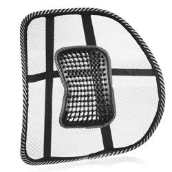 Rückenstütze für Autositz | ergonomische Lendenwirbelstütze, zur Befestigung an Stuhl oder Sessel | schwarz | GLY-440-BLACK