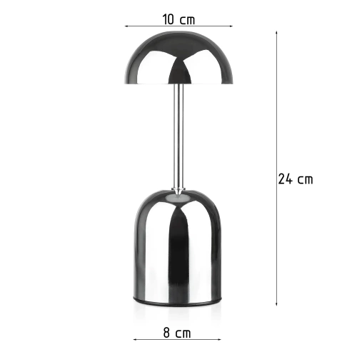 Kabellose Nachtlampe mit eingebautem 2000 mAh Akku | Moderne Tischlampe mit einstellbarer Leistung und Lichtfarbe | YG-D019-Silber