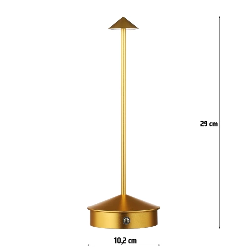 Tischlampe mit eingebautem Akku | Nachtlicht mit drei Leuchtfarben | Stimmungsvolle Lampe für Hotel, Restaurant | HJA32-GOLD