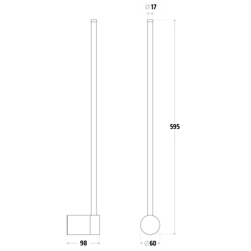 LED-Wandleuchte | 60 cm 10 W | schwarz, drehbar, mit einstellbarem Licht 4.000 K | YG-W002